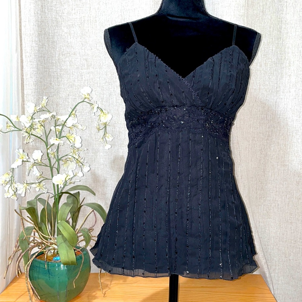 PAGE small black blouse with straps size small